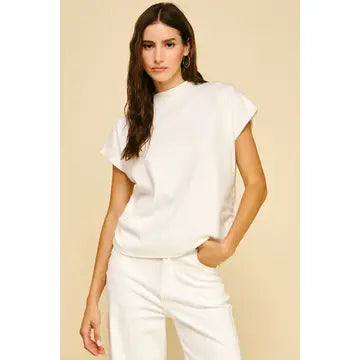 Off White Sweater w/Side Shirring