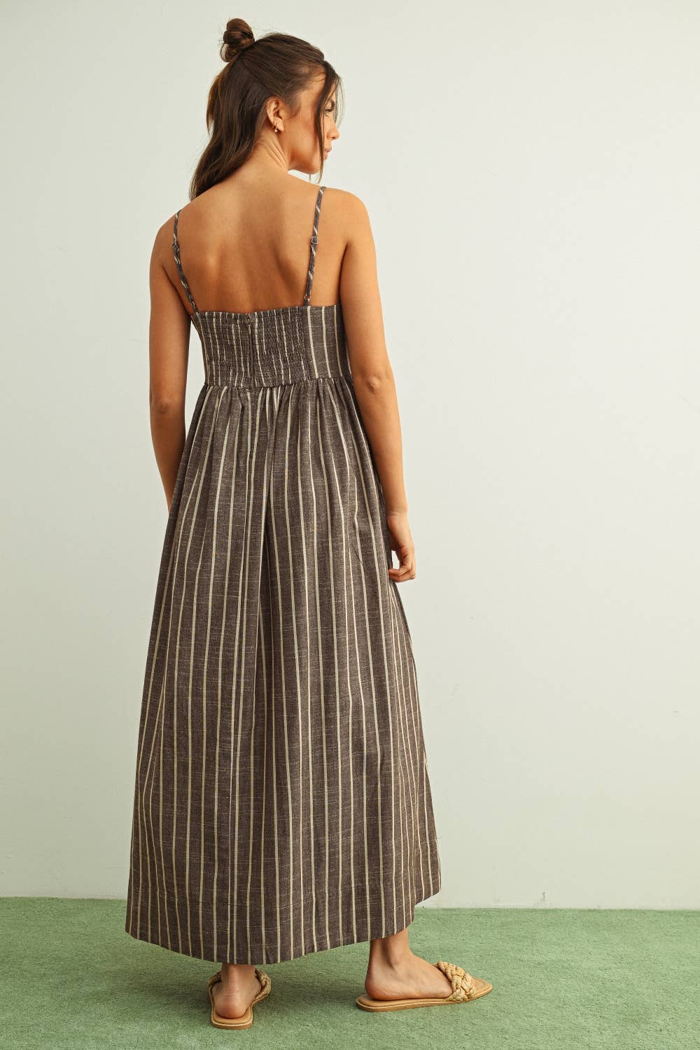 STRIPE PATTERN LONG DRESS
