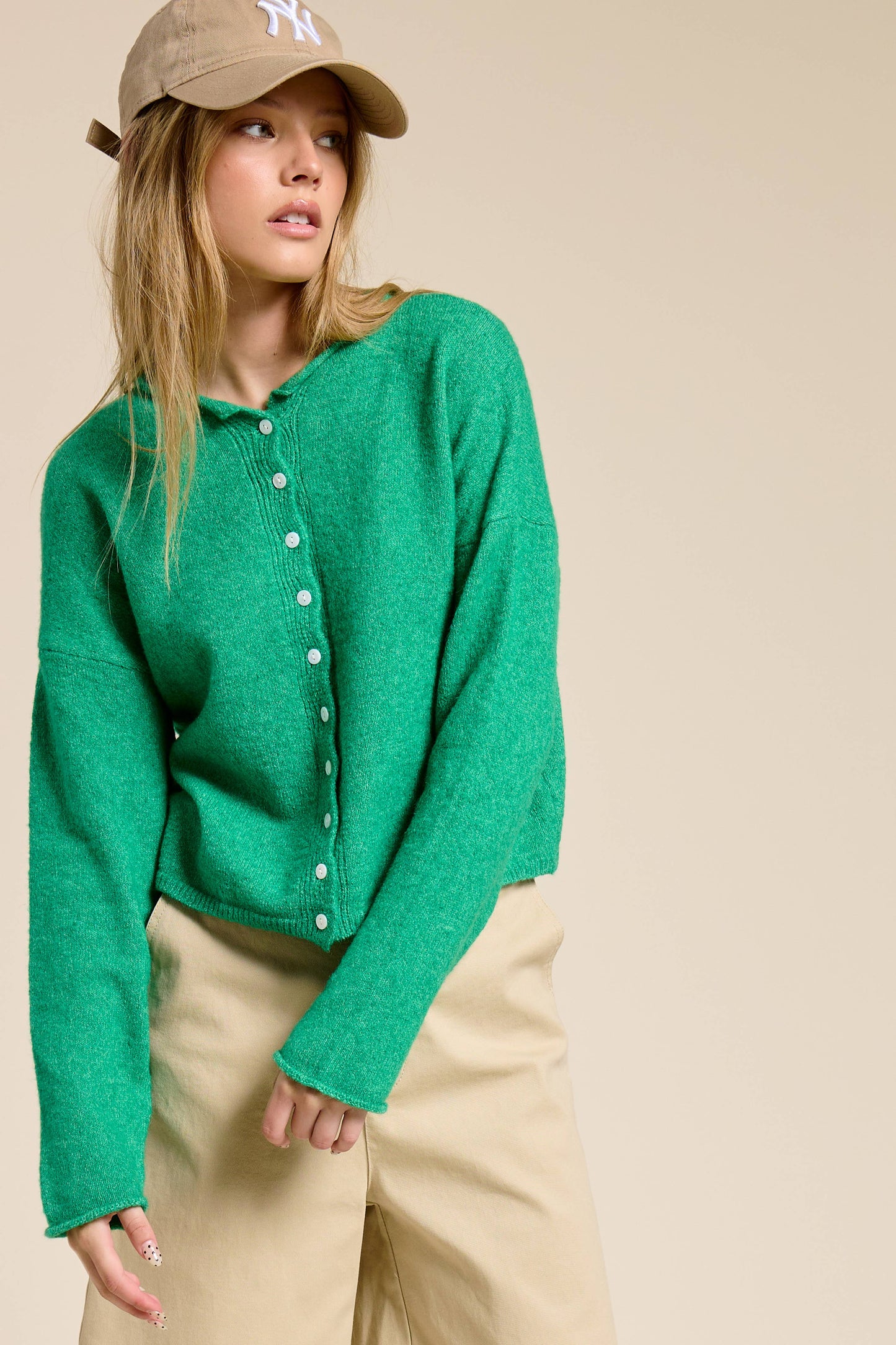 Essential Button Down Cardigan Top