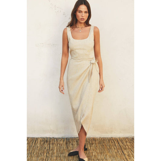 Heaven Sent Tulip Hem Midi Wrap Dress