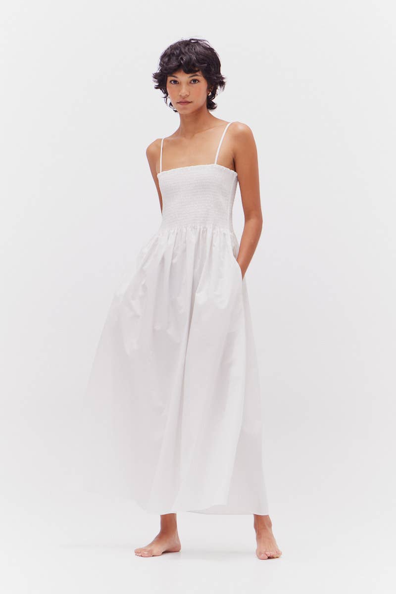  SMOCKED TOP MAXI DRESS