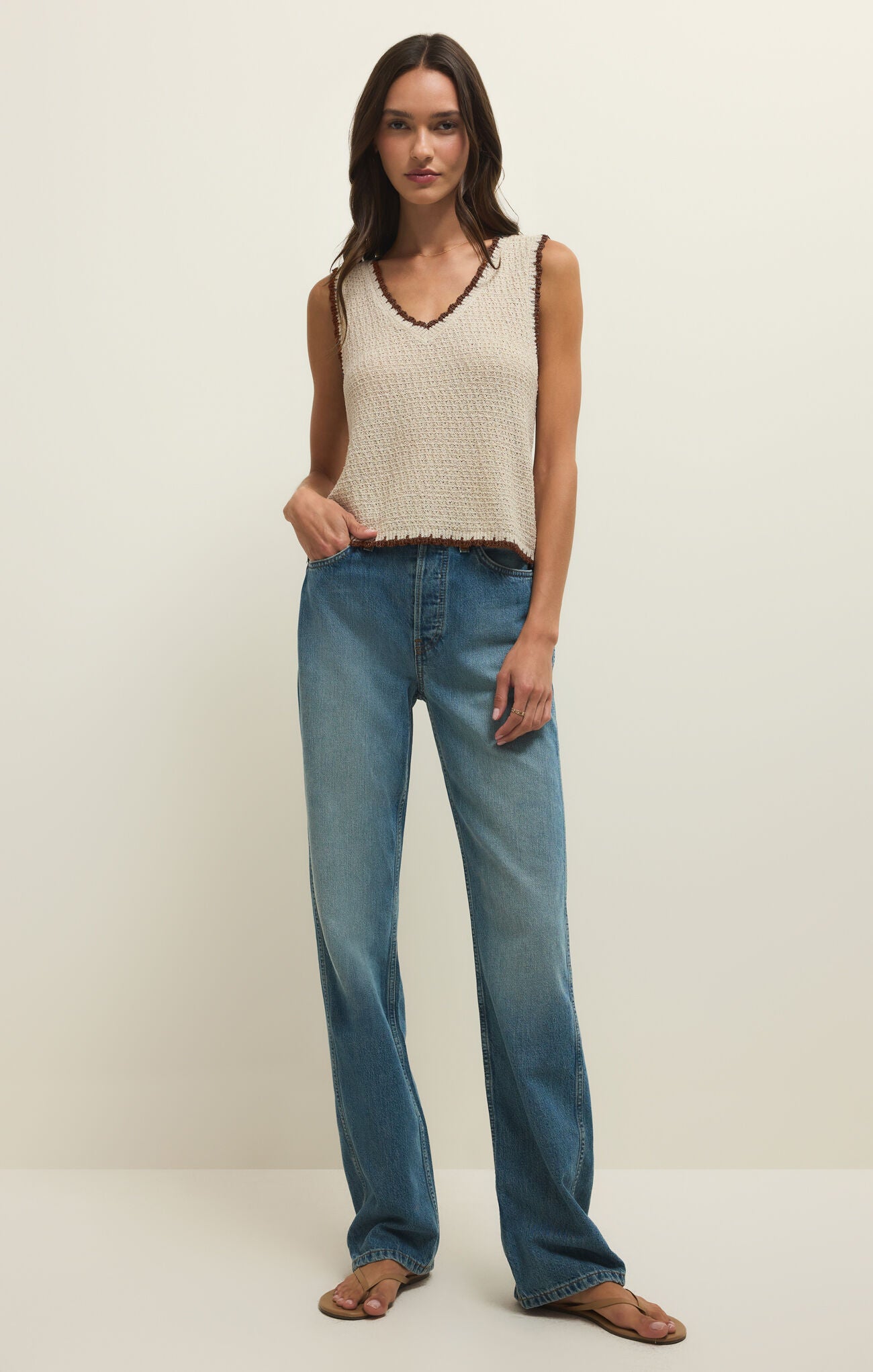 Yessenia Whipstick Tank - Linen