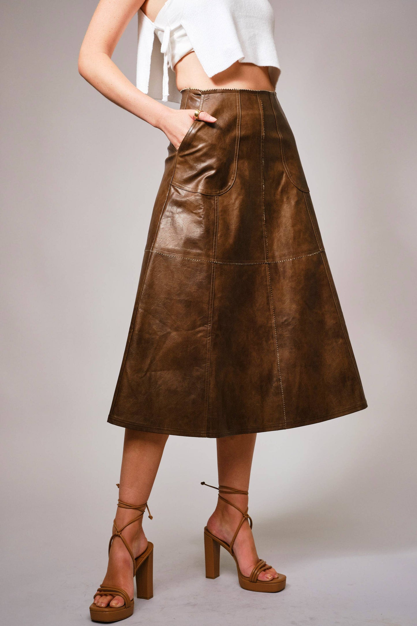 Leather Midi Skirt