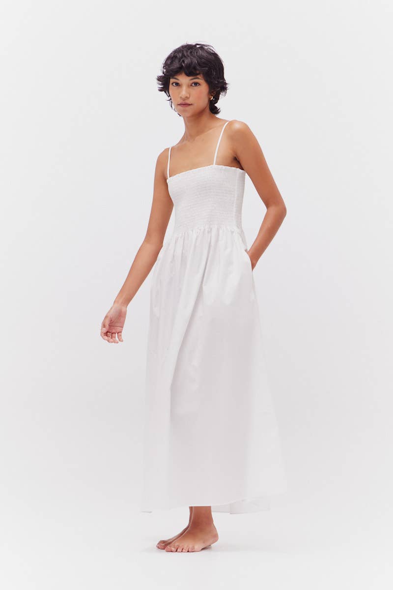  SMOCKED TOP MAXI DRESS