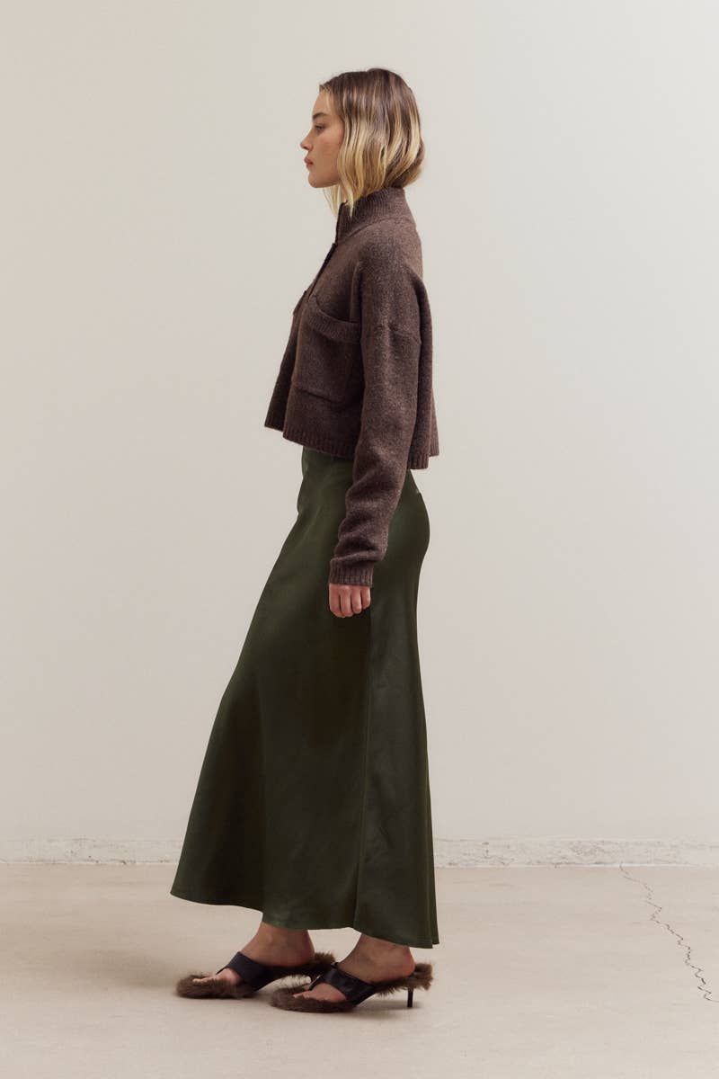 Mermaid Fit Satin Skirt