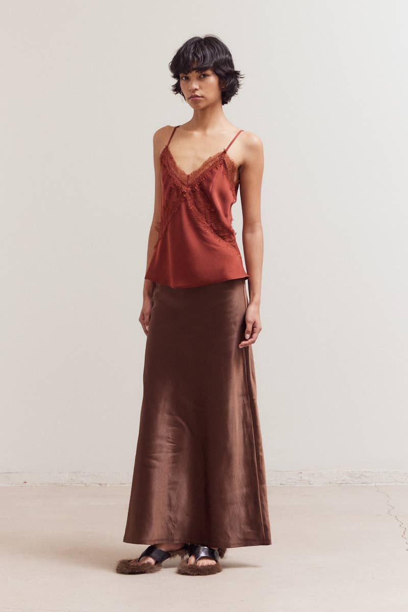 Mermaid Fit Satin Skirt