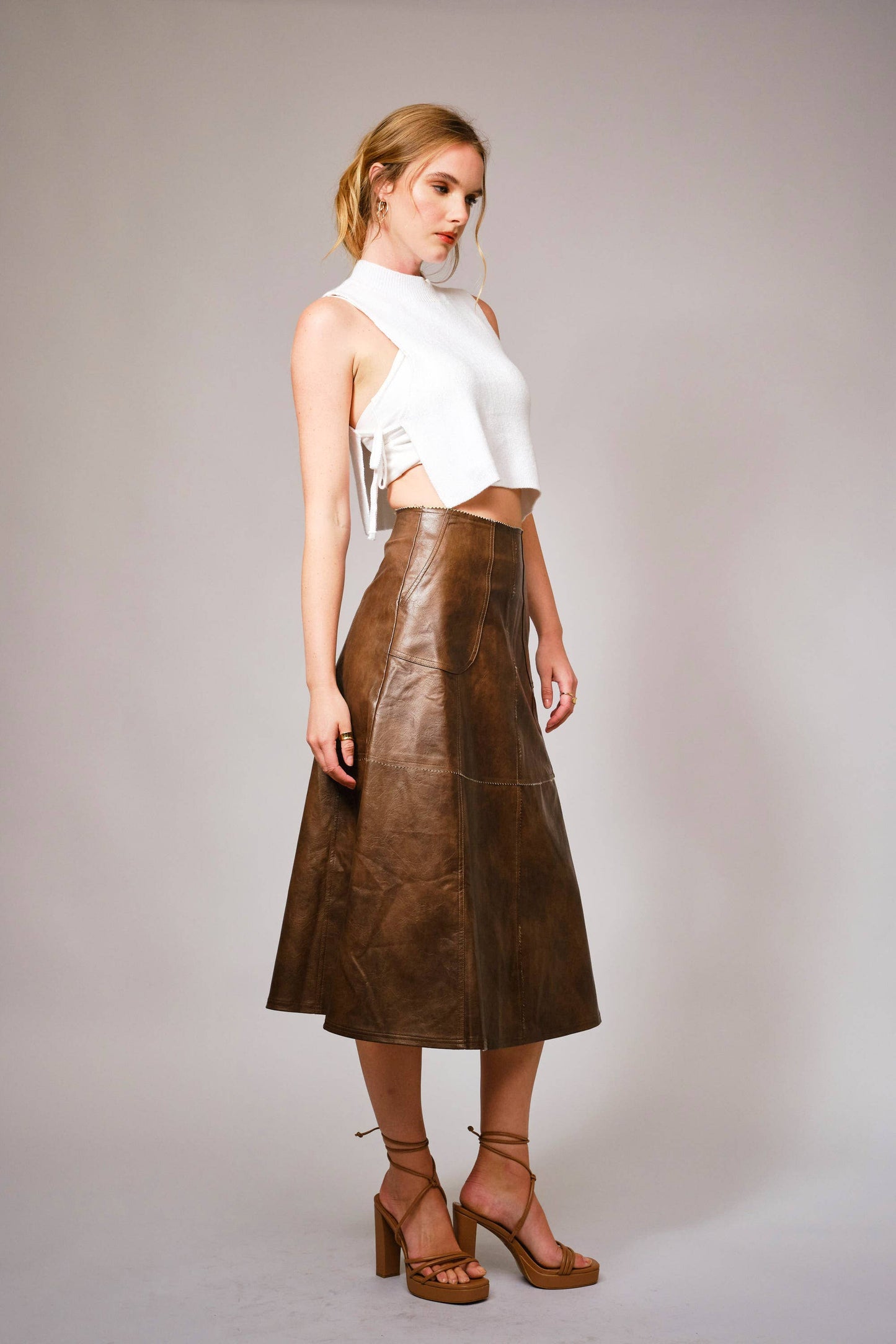 Leather Midi Skirt