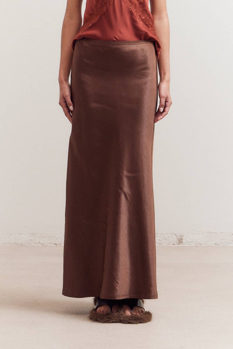 Mermaid Fit Satin Skirt