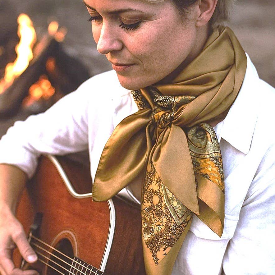 Neutral Tone Paisley Wild Rag / Scarf
