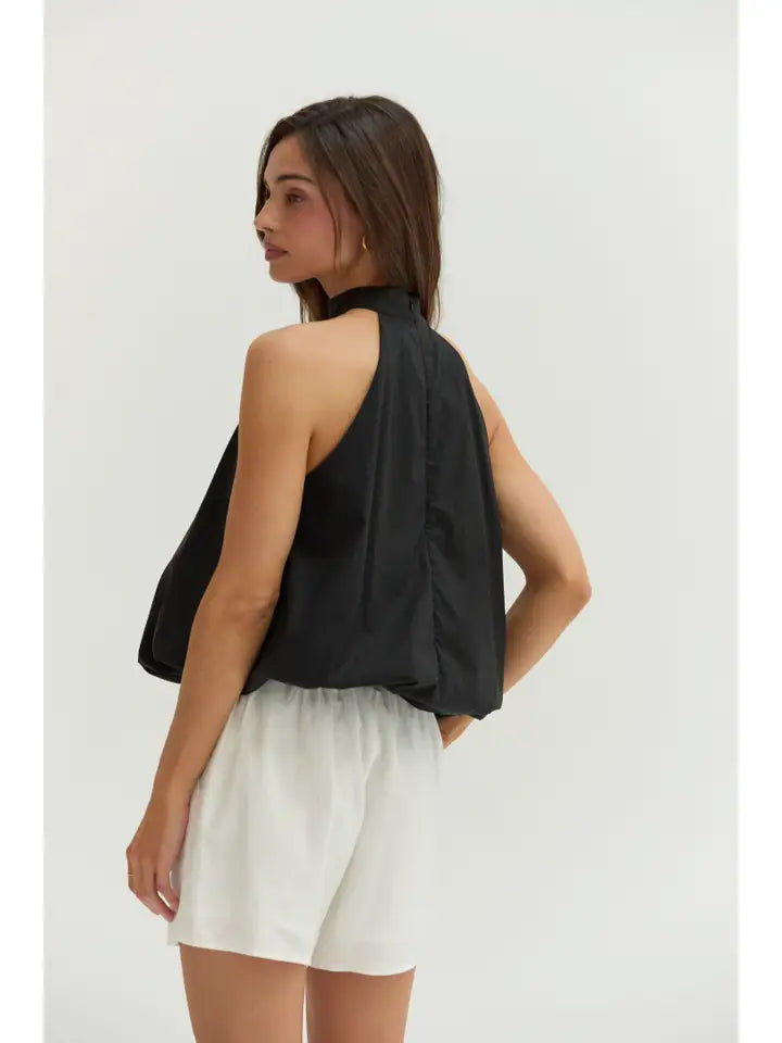 Rachel Bubble Hem Poplin Halter Top