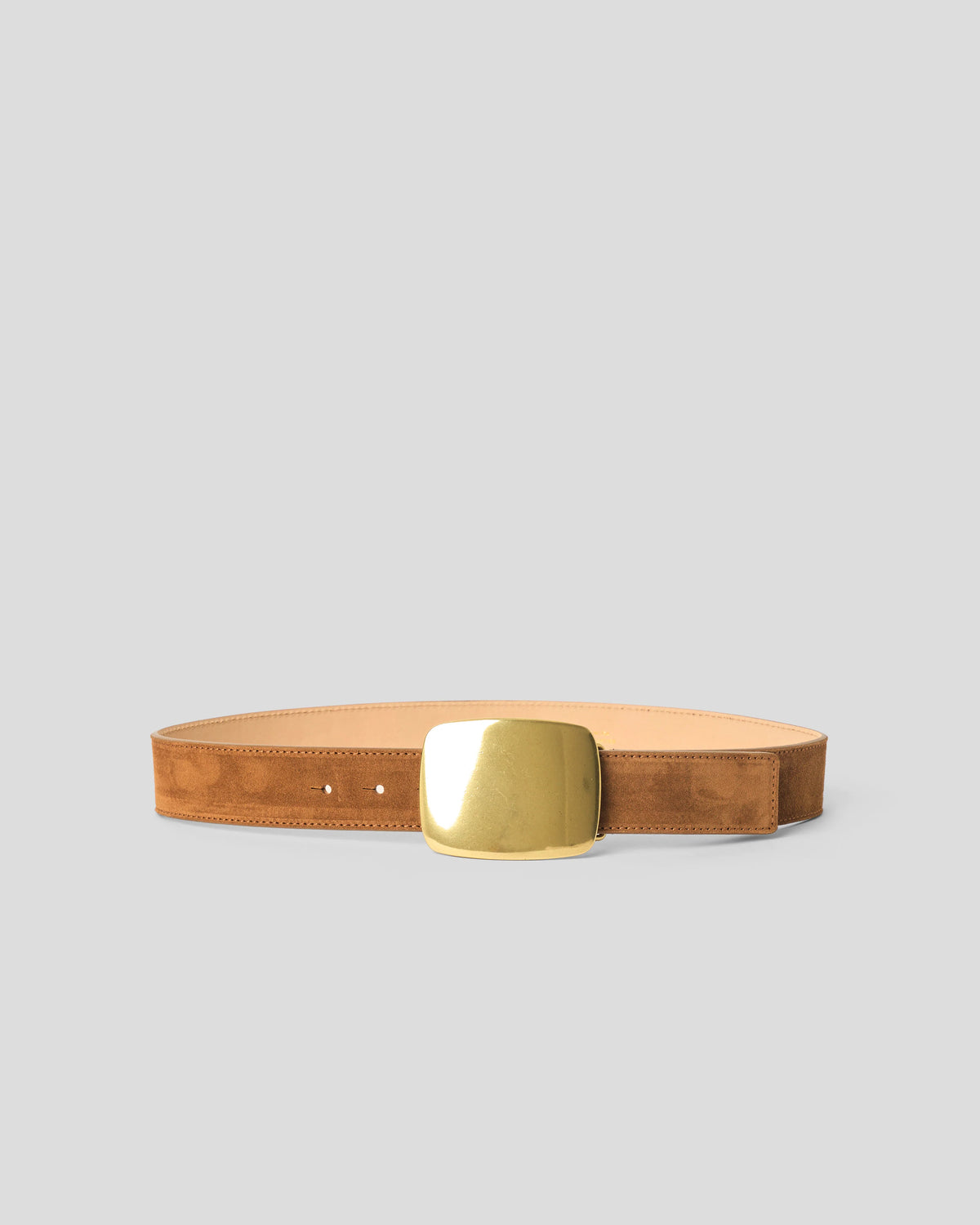 Leighton Suede Belt - Congnac/Brass
