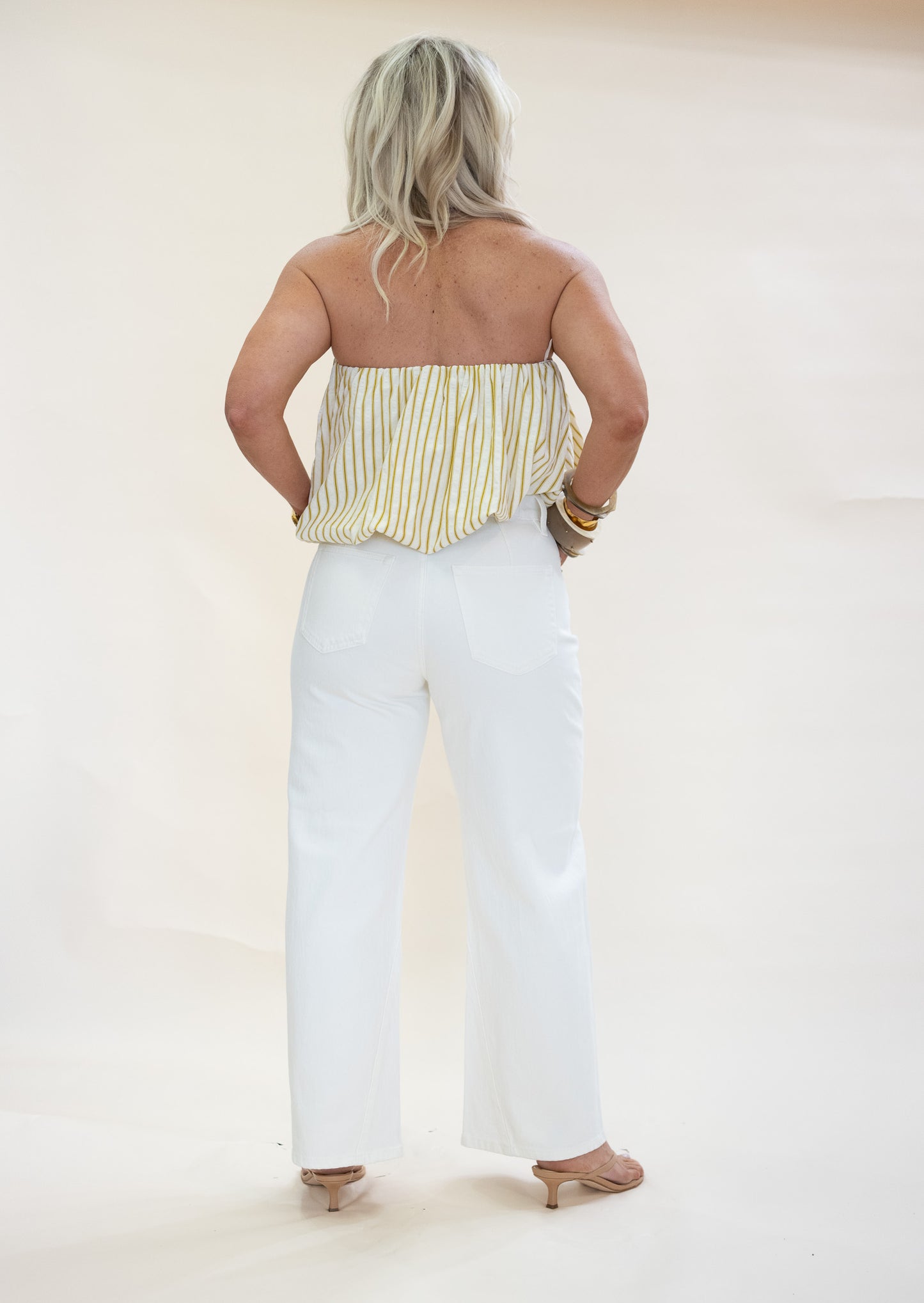 Serene Bubble Top - Citron Stripe