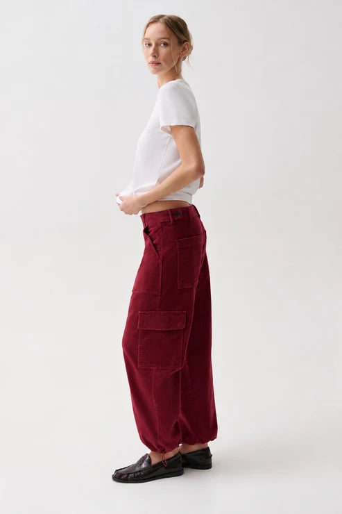 Honor Utility Cord Cargo Pant - Deep Crimson