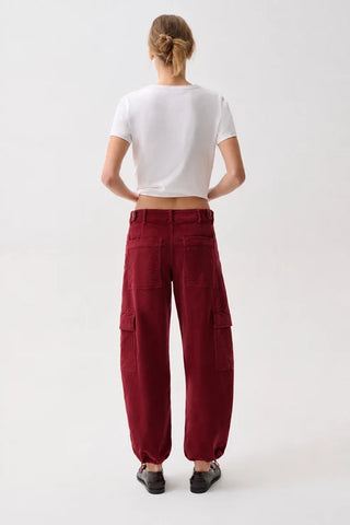 Honor Utility Cord Cargo Pant - Deep Crimson
