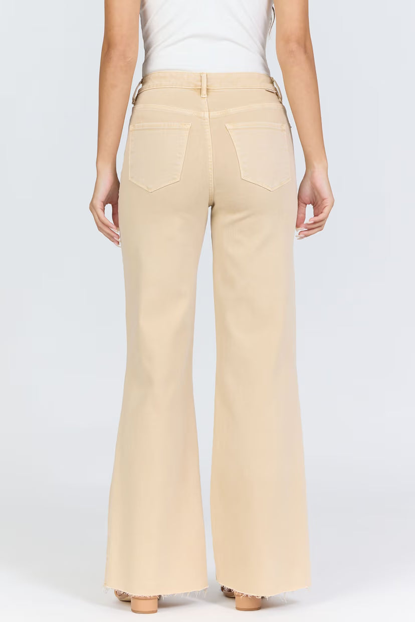 Fiona Wide Leg Jean - Khaki