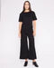 Ponte Knit Cropped Wide Leg Pant - Black