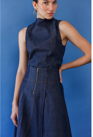 Alba Blouse - Denim