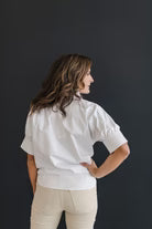 Heidi Houston SS Ruffle Shirt - White