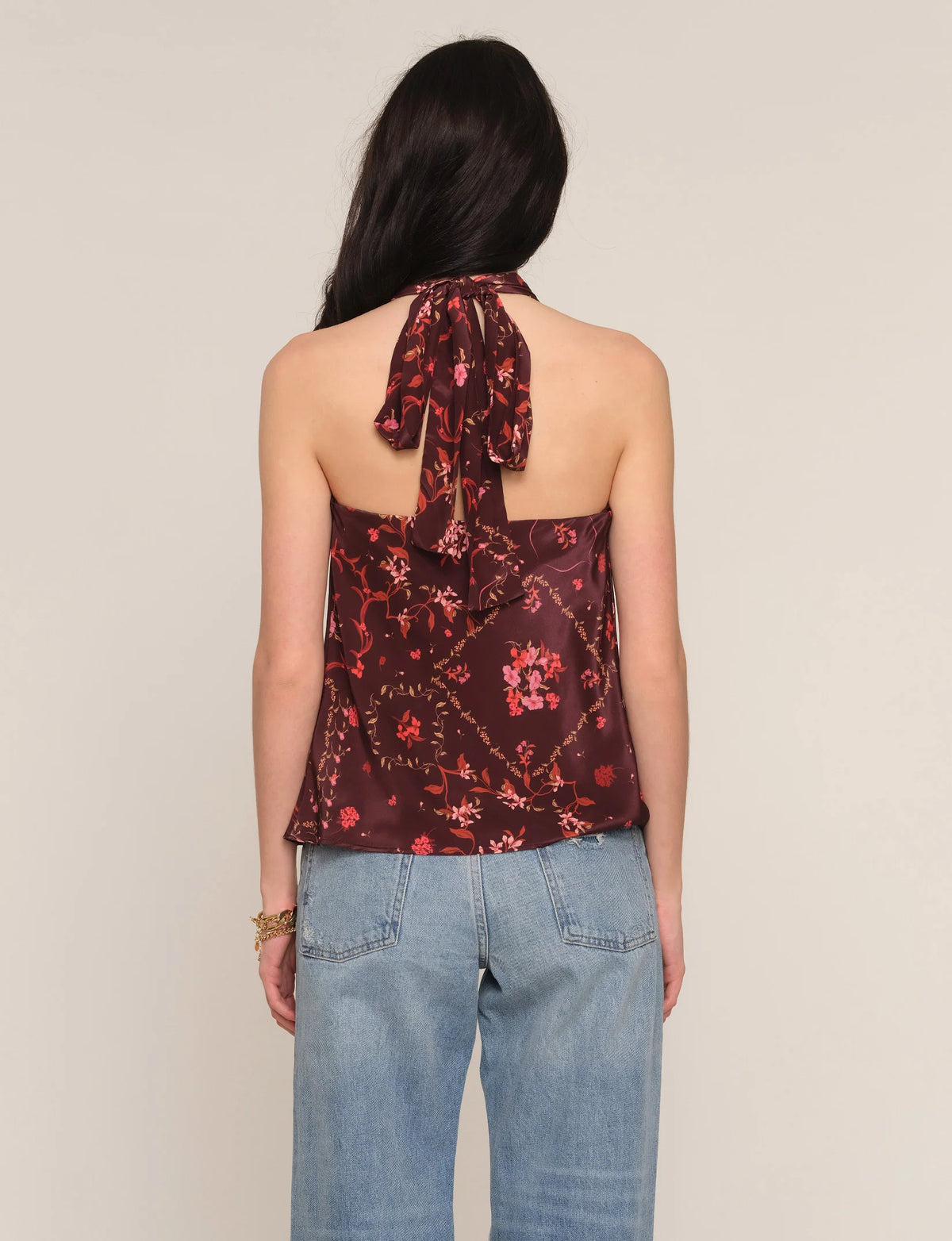 Iona Top - Maroon floral