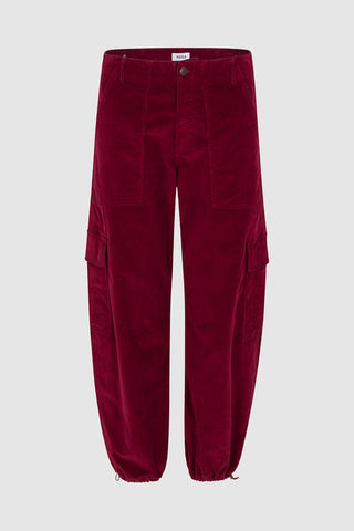 Honor Utility Cord Cargo Pant - Deep Crimson