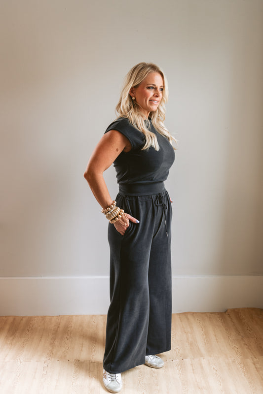 Charcoal Wide Leg Pant
