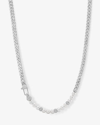 Julian Loves Pearls Necklace - Silver