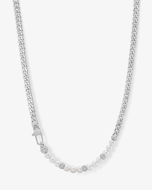 Julian Loves Pearls Necklace - Silver