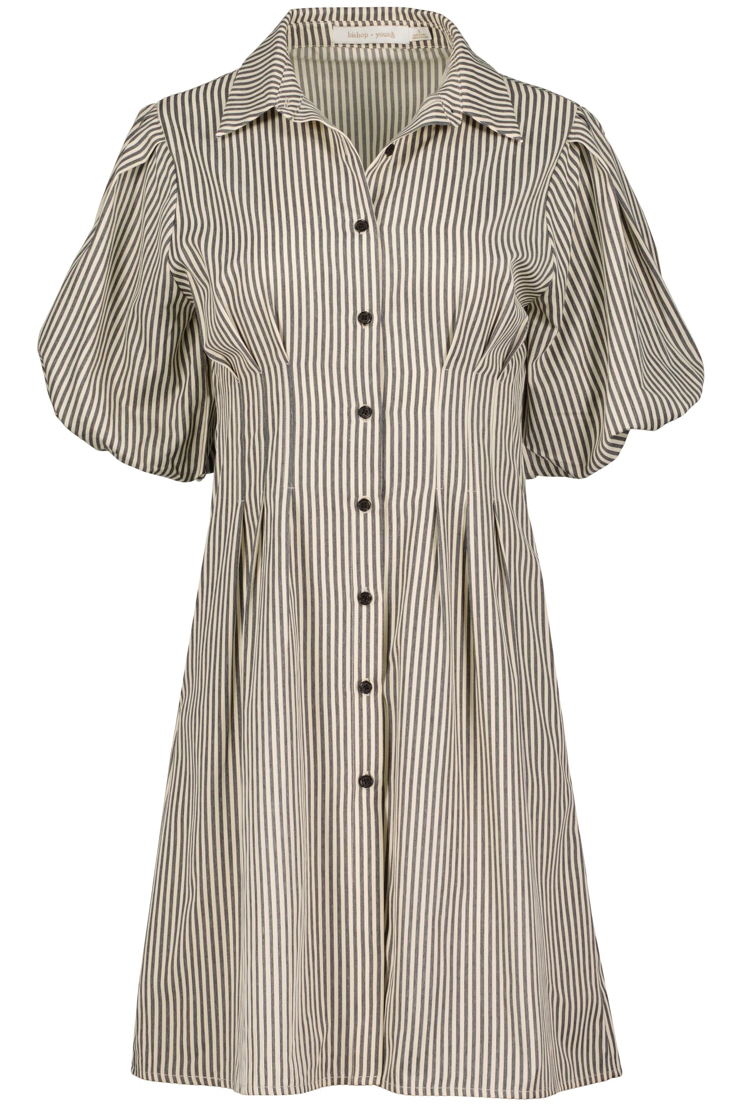 Jacqueline Bubble Sleeve Dress -Blk/Silver