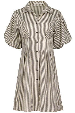 Jacqueline Bubble Sleeve Dress -Blk/Silver