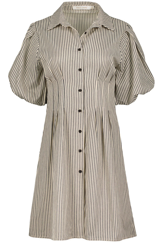 Jacqueline Bubble Sleeve Dress -Blk/Silver