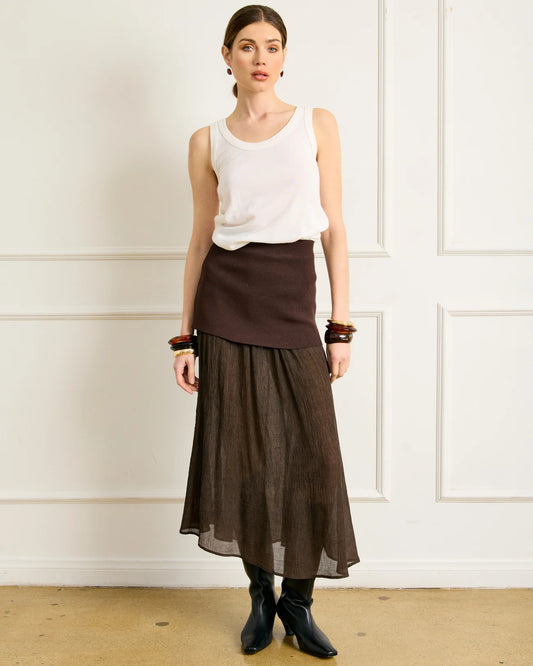 Rhone Mix-Media Skirt - Espresso