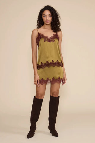 Vanessa Satin Lace Trim Cami Top