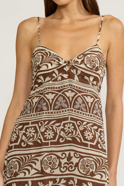 Fiona Maxi Dress - Brown/Cream