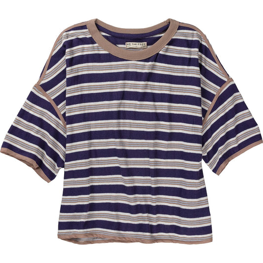 Free People Clean Rugby Tee - Navy