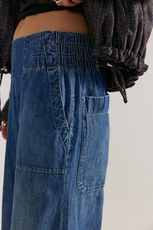 Breezy Denim Pull On Pants