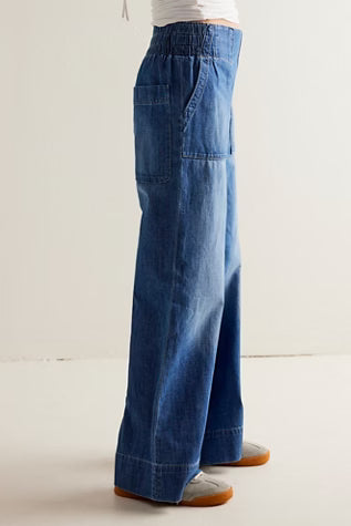 Breezy Denim Pull On Pants