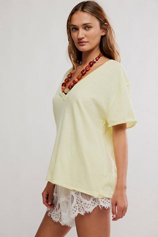 Free People Nina Tee V - Lemon Water