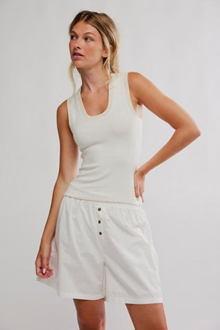Free People Longer Days Tank - White Alyssum