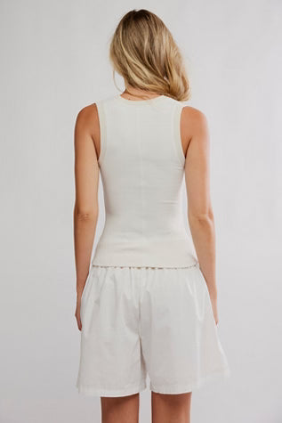 Free People Longer Days Tank - White Alyssum