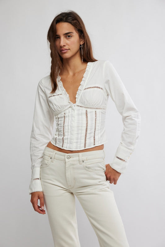 Free People Frankie Corset Top - Clean Ivory