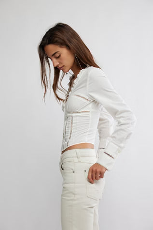 Free People Frankie Corset Top - Clean Ivory