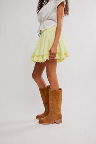 Free People Lady Tulip Mini Skirt-lemon water