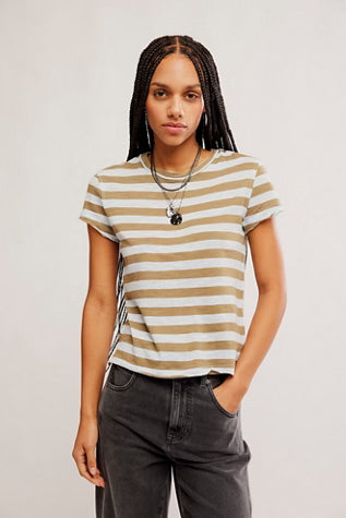 Free People Nora Tee - Green Combo