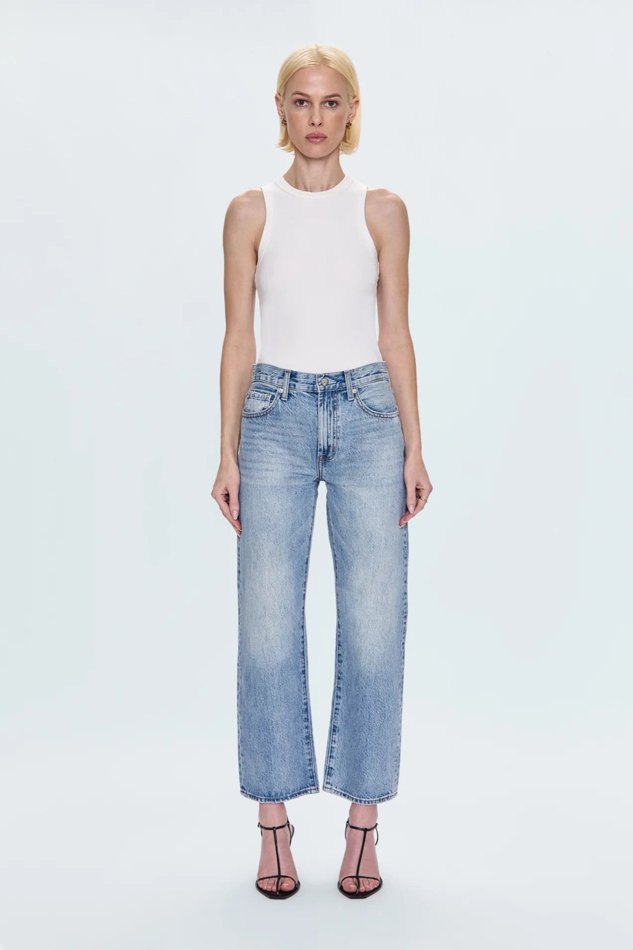 Pistola Lexi Mid Rise Bowed Straight Jean - Bowie