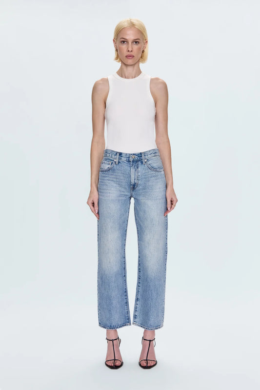 Pistola Lexi Mid Rise Bowed Straight Jean - Bowie
