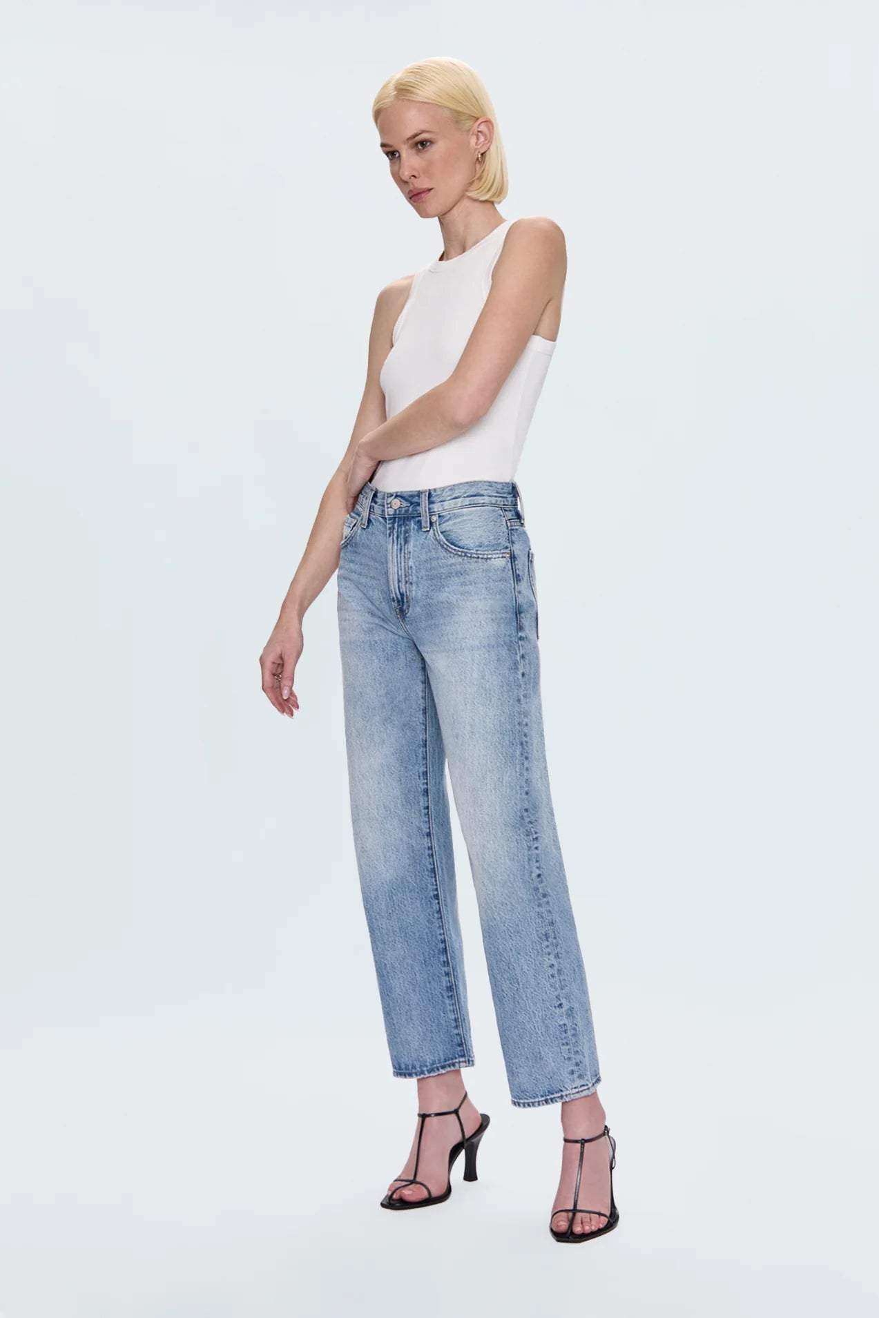 Pistola Lexi Mid Rise Bowed Straight Jean - Bowie