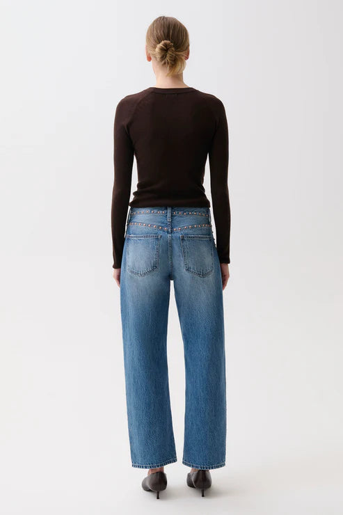 Lexi Mid Rise Bowed Straight