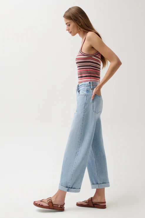 Donny Rolled Hem Boyfriend Jean - Old Blues