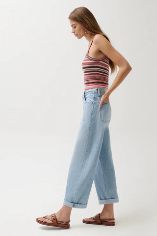 Donny Rolled Hem Boyfriend Jean - Old Blues