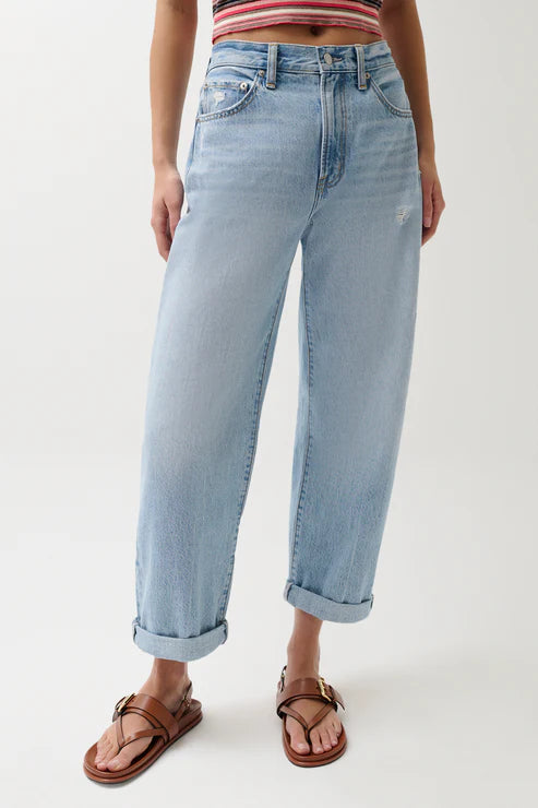 Donny Rolled Hem Boyfriend Jean - Old Blues